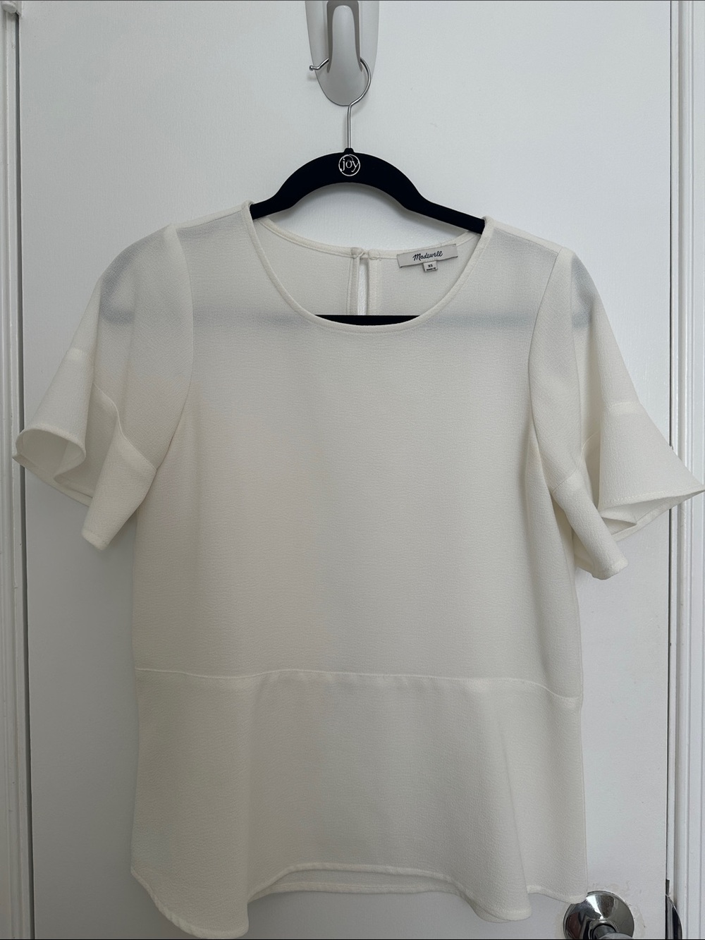 White Peplum Sleeve Blouse - Madewell
